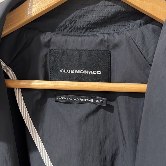 • Club Monaco • Naomi Belted Buckle Trench Coat Dark Gray XS Rain Fall - Picture 3 of 5